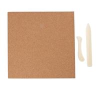Generic 12x12 Inch Cork Stained Glass Work Board with 2 Scrapers, Craft Mat for Soldering, Cutting, or Pinning Notes