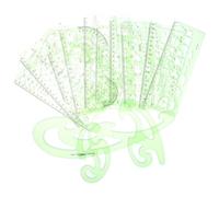 Generic 13pcs Geometric Drawing Templates and Plastic Engineering Rulers Set with Shapes for Architecture and Drawing, Made of Sturdy Pet Material, for Office and Outdoor Use