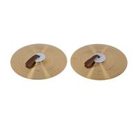 Generic 14 Inch Alloy Drum Cymbals with Finger Leather Straps for Comfortable Play Sessions, High Hardness Cymbal Set for Student Band, 2 Cymbals