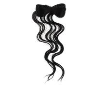 Generic 14 Wig Braid Curly Wigs Clip in Ponytail Extensions for Women Fake Ponytail Hair Extension Clips for Women Fake Hair Clip in Extensions Bow Wavy Wig Black High Temperature Wire