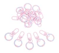 Generic 14pcs Light Pink Donut U-Shaped Spring Clasp Hooks for Keychains, Dog Collars, and DIY Jewelry Making, Small Metal Bag Charm Clips with Swivel Connector