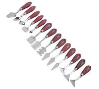 Generic 14Pcs Oil Painting Set, Special-Shaped Palette Tools for Professional Artists, Wood & Stainless Steel, Suitable for Canvas Painting