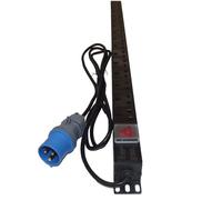 Generic 15 Way UK PDU 3m Lead to 16A COMMANDO Plug - Vertical Mount for Data/Comms Cabinets