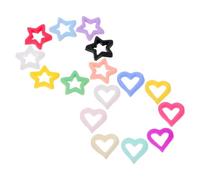 Generic 150pcs Nail Rhinestone Set Colorful Resin Heart and Star Nail Charms Hollow Five-Pointed Star and Love Heart Designs for DIY Manicure and Art Supplies