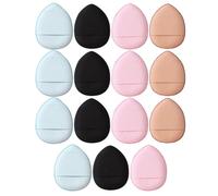 Generic 15pcs Mini Finger Powder Puff Set, Small Teardrop Shape Breathable Makeup Applicators for Loose and Pressed Powder, Reusable Facial Beauty Tools for Wet and Dry Use Random Color