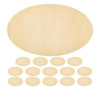 Generic 15pcs Oval Unfinished Wood Pieces Wooden Circles for Crafts Boxwood Material Light Yellow Color Painting Sturdy Creative Artistic Touch for Home Decor and Creating DIY Ornaments