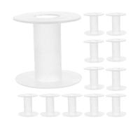 Generic 15pcs Semi- Plastic Empty Thread Spools for Embroidery and Sewing, Small White Craft Bobbins for Floss, Rope, Yarn, and Jewelry Making Supplies