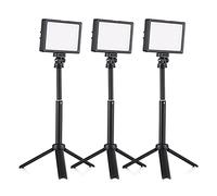 Generic 15W Bi-Color LED Light Panels Adjustable Brightness for Video Conferencing Makeup Photography Vlog Desktop Setup 3 Packs Black (3 packs)