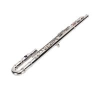 Generic 16 Holes C Tone E Key Closed Hole Flute, Curved Tube Ni Plated Cupronickel Silver Ergonomic Wind Instrument with Portable Case for Beginners Orchestral Performance
