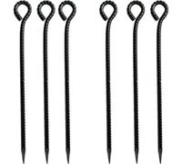 Generic 16 Inch Rebar Stakes, Metal Stake Ground, Heavy Duty Tent Stakes, Baking Paint Metal Stakes, 0.5 Inch Diameter (6 Pack), Outdoor Travel