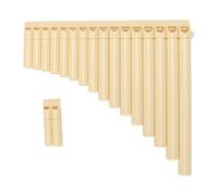 Generic 16 Pipes C Key Pan Flute Authentic Traditional Instrument Clear Tone for Beginners and Professional Musicians ABS Resin 265mm (Beige)