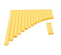 Generic 16 Pipes C Key Pan Flute Authentic Traditional Instrument Clear Tone for Beginners and Professional Musicians ABS Resin 265mm (Yellow)