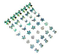 Generic 160Pcs 3D Nail Art Charms, Resin, 8 Styles Mini Butterfly Color