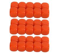 Generic 16mm Rounded Dice for Game and Craft Making 30PCS Plastic Dice Cubes for Math Education and Fun (Orange)