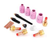 Generic 16pcs Ceramic Nozzle Gas Lens Kit TIG Welding Equipment for Professional Use Durable Copper Accessories