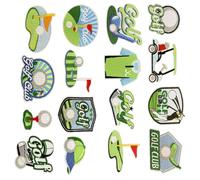 Generic 16pcs Golf Ball Patches DIY Sewing Embroidered Applique for Clothes Pants Hat Backpack Golf Craft Iron Patch