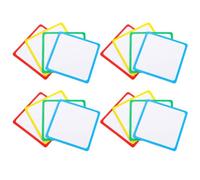 Generic 16pcs Magnetic Dry Erase Whiteboard Cards 6x6cm Square Blank Labels with Eraser for Classroom Office Organization in Blue Red Green Yellow