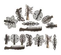 Generic 16pcs Metal Bronze Duckbill Barrettes with Anti-slip Alligator Teeth, Retro Vintage Butterfly Hair Clips for Ladies, for Birthday and Daily Life