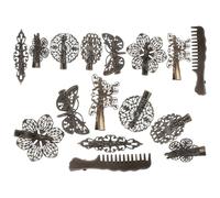 Generic 16pcs Vintage Metal Bronze Hairpins Anti-slip Alligator Teeth, Retro Style Hair Clips for Women, for Pigtail and Photography