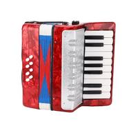 Generic 17 Key 8 Bass Lightweight Accordion for Beginners, Easy to Learn, for Children's Musical Talent Development, ABS Material (Red)