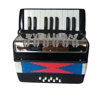 Generic 17 Keys 8 Bass Piano Accordion for Children Button Hand Instrument for Beginners, Black