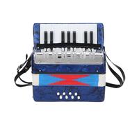 Generic 17 Keys 8 Bass Piano Accordion for Children Button Hand Instrument for Beginners, Blue