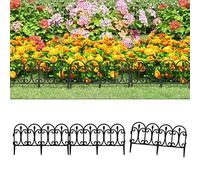 Generic 17 pcs White Lawn Edgings 10 m PP, Perfect Touch for a Garden or Walkway, Durable, Easy to Plug into The Ground, Create Distinct Borders Between flowerbeds, lawns, shrubs, (Black)