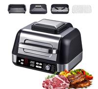 Generic 1750W Electric Fit Steak Grill, Fully Automatic with 10 Pre-set Functions, Tempe Control, Dual Firepower, Stainless Steel, Modern Style