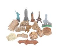 Generic 17PCS Miniature Ancient Buildings Toys, Egyptian Pyramid Model Kit with Clear Textures, Around The World City Miniatures Buildings for Kids Learning and Home Decoration