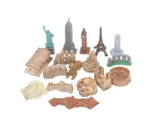 Generic 17PCS Miniature Ancient Buildings Toys, Egyptian Pyramid Model Kit with Clear Textures, Around The World City Miniatures Buildings for Kids Learning and Home Decoration