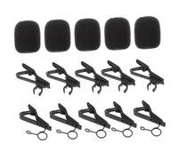 Generic 18-piece Mini Metal Wireless Microphone Set with Sponge Covers Tie Clips and Circle Clips for Professional Audio Recording