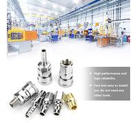 Generic 18pcs Arrow Storage Case Air Tool Fittings Reliable High Compression for Pneumatic Tool Hose Assembly Silver Iron 1/4 Inch
