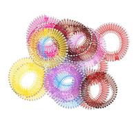 Generic 18pcs Elastic Hair Comb Set for Women, Full Circular Stretch Hair Bands with Flexible Pp Plastic, Portable round Hairband Holder with Firm Grip the Go and Random Color
