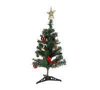 Generic 19.7inch Tabletop Christmas Tree Mini Artificial Decorated Christmas Tree Set with LED Light