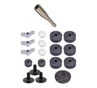 Generic 19 Pieces of Cymbal Accessories Including Wing Nuts, Washers, and Drum Key for Stage Use, gray