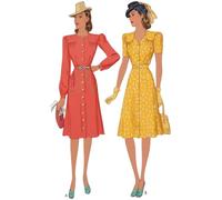 Generic 1940s Pattern, Versatile Two Piece Dress Top & Skirt - 33" - 43.5" (84cm - 110.5cm) - Black and White - Sewing Pattern for 1940s Style Two-Piece Dress or Top and Skirt