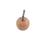 Generic 1975 1 Pfennig Keyring - Your Personal Lucky Charm, copper, One Size
