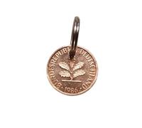 Generic 1986 1 Pfennig Keyring - Your Personal Lucky Charm, copper, One Size