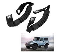 Generic 1995-2017 Rear Fit for Seat Back Headrest Grab Handle Set with Mounting Holes, Anti-Skid Design, Convenient for Safe Driving, Nylon for Off-Road Enthusiasts (Black)