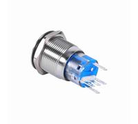 Generic 19mm Stainless Steel Latching Push Button Switch with LED Indicator for Machinery and Control Panels (white)