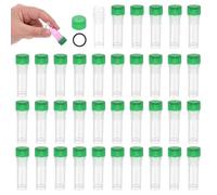 Generic 1mL Plastic Cryogenic Vial, 36Pcs Cryogenic Storage Tube Lab Frozen Test Tube Container Storage Screw Cap for Lab Laboratory Science, Green Clear