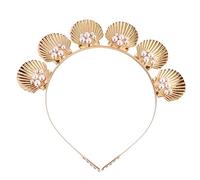 Generic 1pc Alloy Shell Headband Elegant Hairband Headpiece Hair Band Accessories Jewelry Boho Women Headdress Goddess Head Bands Embellished Headband Barrette Headbands Braid Golden Metal