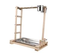 Generic 1pc Stainless Steel Bird Feeder Bowl with Practical Ladder for Parrots Cockatiels and Parakeets Durable Climbing Rack for Bird Play and Exercise Easy Installation