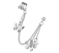Generic 1Pc Stylish Single Ear Clip Earring with Tassel Design Ear Decor for All Match Looks for Parties and Daily Wear Comfortable Non Piercing Accessory