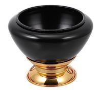 Generic 1pc Tibetan Singing Bowl for Meditation and Yoga Black Design Crisp Sound for Mindfulness and Decorative