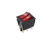 Generic 1PCS KCD6 16A 250V AC Rocker Switch Boat Switch 6Pins With Lamp ON-OFF KCD8 20A125V AC The Power Switch(6Pin Red Light)