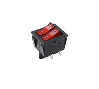 Generic 1PCS KCD6 16A 250V AC Rocker Switch Boat Switch 6Pins With Lamp ON-OFF KCD8 20A125V AC The Power Switch(4Pin Red No Lamp)
