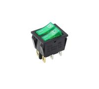 Generic 1PCS KCD6 16A 250V AC Rocker Switch Boat Switch 6Pins With Lamp ON-OFF KCD8 20A125V AC The Power Switch(6Pin Green Light)