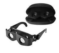 Generic 1set Portable Fishing Magnifier Glasses with Plane Telescope Case Blue HD Lens for Outdoor Hiking Field Observation Travel