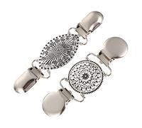 Generic 1set Sweater Clip Vintage Cardigan Clips Cape Clips Shirts Cinch Retro Scarf Clothes Clasp Cardigans Vintage Dress Cardigan Sweaters for Women Dress Clip Zinc Alloy 2pcs